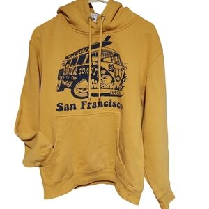 Men's Mustard Hoodie with Graphic Print